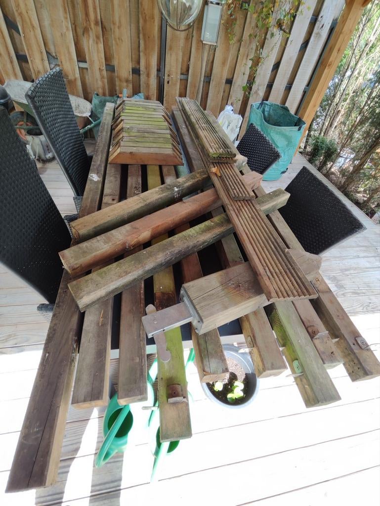 Diverse gebruikte houten balken, waaronder eiken, Doe-het-zelf en Verbouw, Hout en Planken, Ophalen