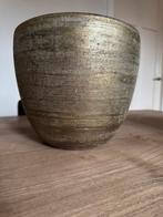 Mooie brons/goud kleurige bloempot, Rond, Ophalen of Verzenden, Zo goed als nieuw, Aardewerk
