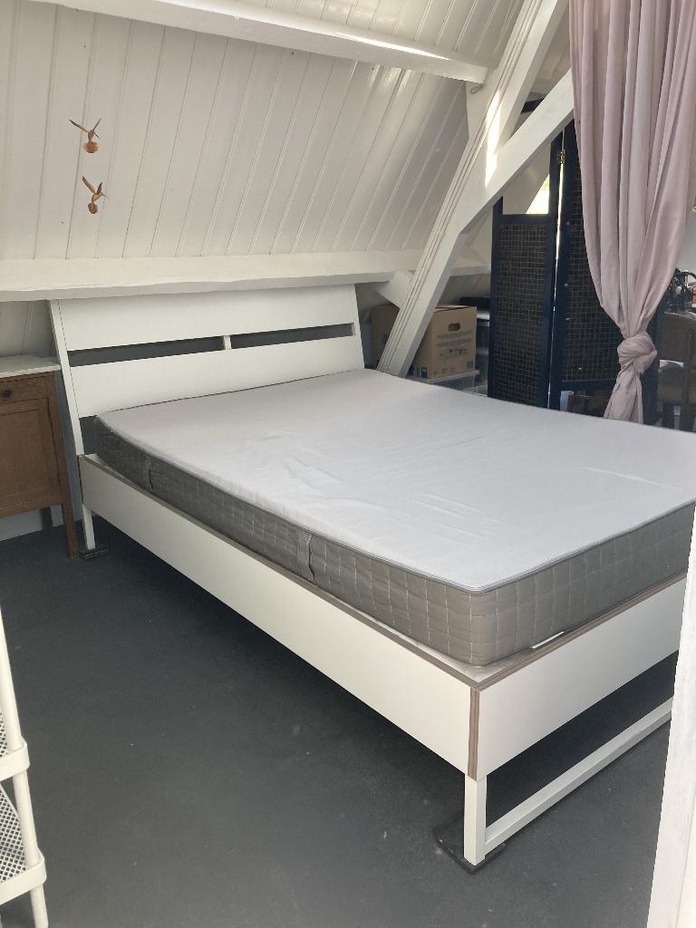 Ikea bed 140-200, Ophalen, Gebruikt, Wit, Tweepersoons