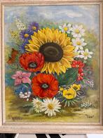 Schilderij met bloemen, gesigneerd Veer, Ophalen