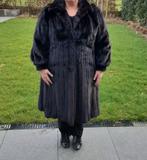 Lange nerts / vison bontmantel (48), Ophalen of Verzenden, Gedragen, Maat 46/48 (XL) of groter, Zwart