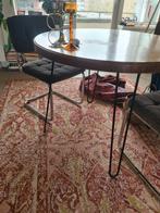 Ronde massief houten eettafel, Huis en Inrichting, Tafels | Eettafels, Ophalen, Gebruikt, Rond, Vier personen