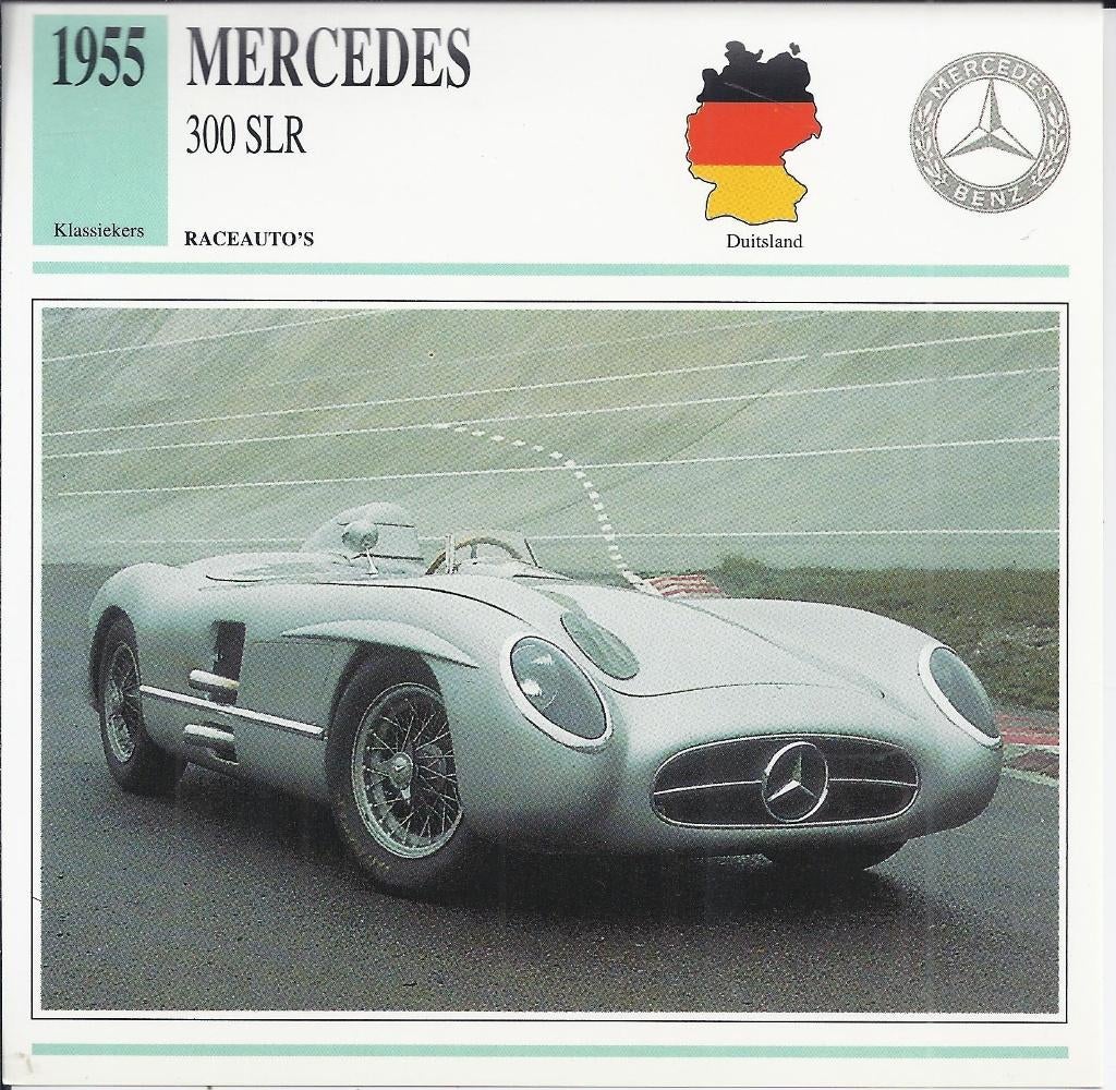 Ma846 autokaart mercedes 300 slr ( 1955, Ophalen of Verzenden, Zo goed als nieuw, Auto's