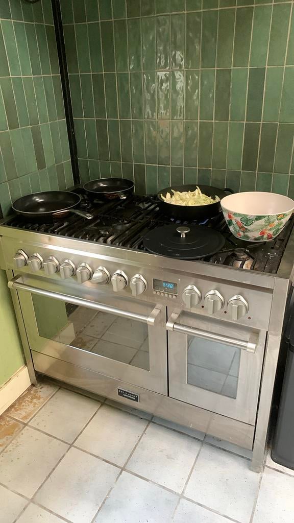 Solitaire Professional 8-pits gasfornuis met 2 ovens, Witgoed en Apparatuur, Fornuizen, Gebruikt, Vrijstaand, Gas, 5 kookzones of meer