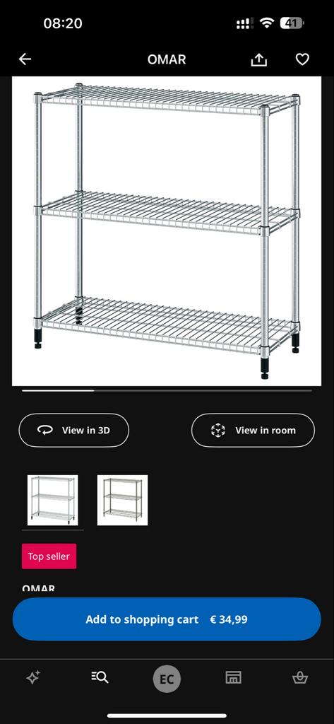 IKEA OMAR stellingkast, Huis en Inrichting, Kasten | Stellingkasten, Ophalen, Gebruikt