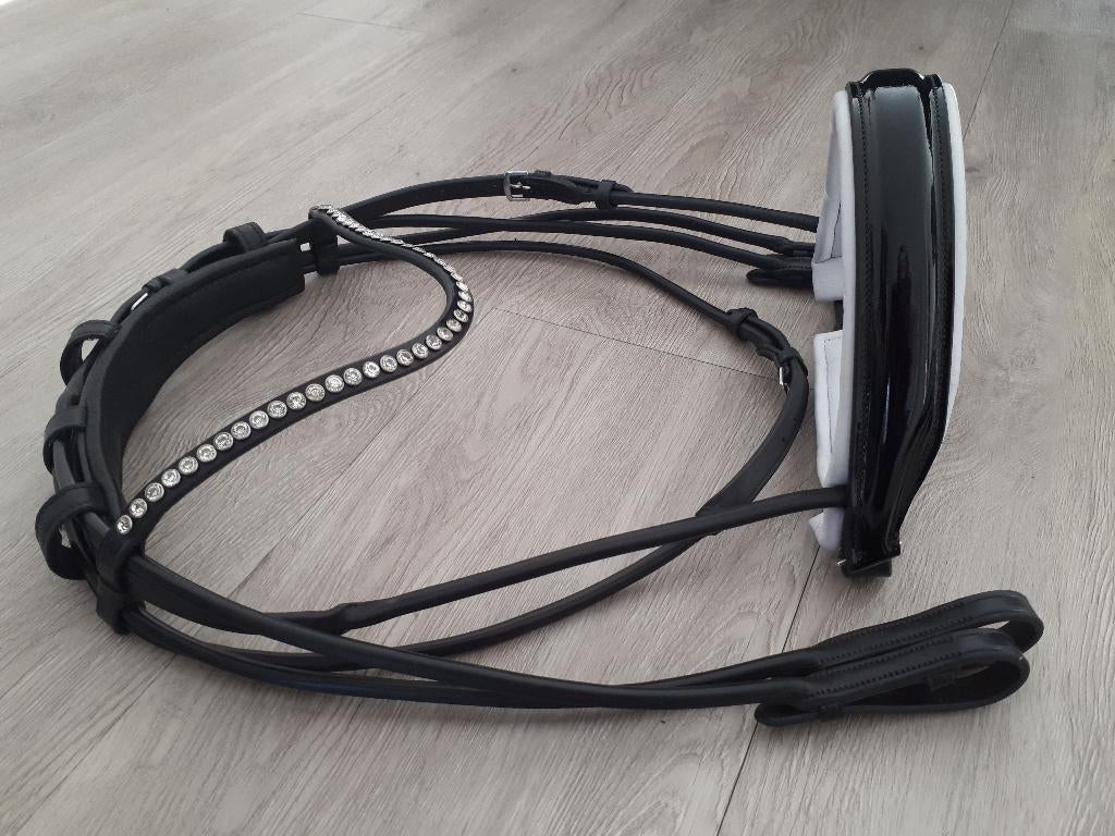 Anatomisch rondgenaaid lak stang en trens hoofdstel: COB, Ophalen, Nieuw, Dressuur