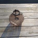 🕯️Preloved: Glazen windlicht - met kaarsenhouder🏷️€15,-, Overige materialen, Gebruikt, Ophalen of Verzenden, Kandelaar