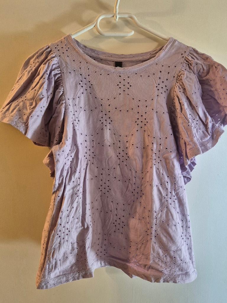 Superleuk lila shirt eksept zgan maat XS, Paars, Ophalen of Verzenden, Zo goed als nieuw, Korte mouw