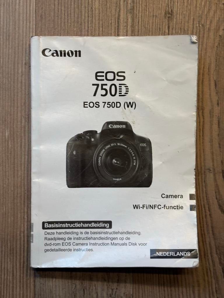 Canon EOS 750D (W) Basisinstructiehandleiding, Ophalen of Verzenden, Gelezen, Techniek