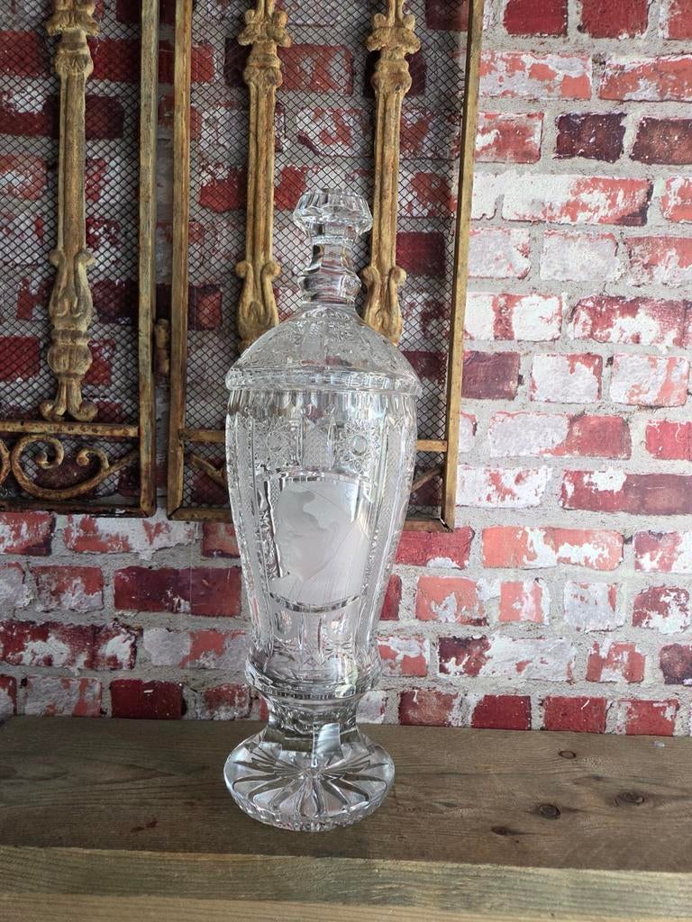 Bonbonnière Geslepen Loodkristal Paus Johannes Paulus II, Antiek en Kunst, Ophalen of Verzenden