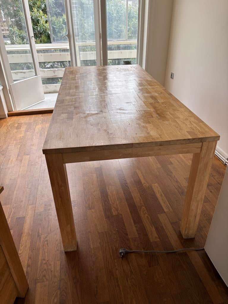 Eikenhouten eettafel Woood 160 cm, Huis en Inrichting, Tafels | Eettafels, Ophalen, Gebruikt, Eikenhout, 50 tot 100 cm