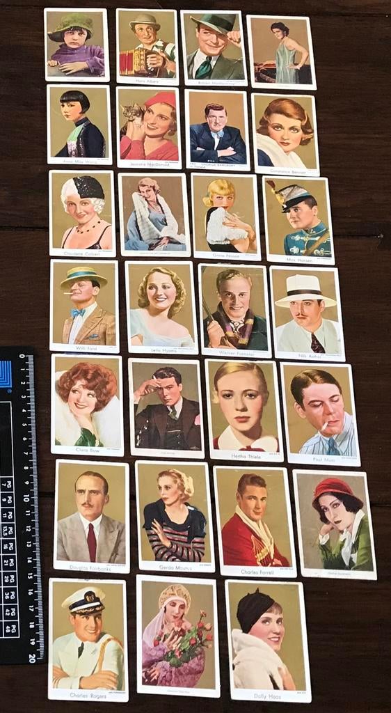 27 Oude. Filmster Plaatjes in Chromos druk Jaren 30, Ophalen of Verzenden, Zo goed als nieuw, Overige typen