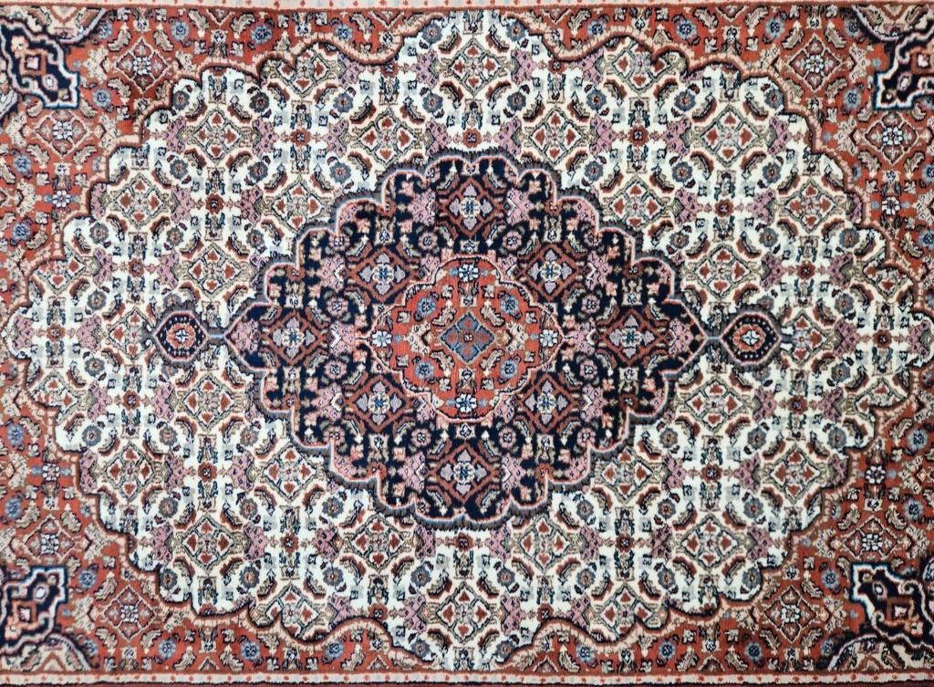 Handgeknoopt oosters wol Tabriz tapijt medallion 199x247cm, Persian Perzisch vintage oosters hype, 150 tot 200 cm, 200 cm of meer