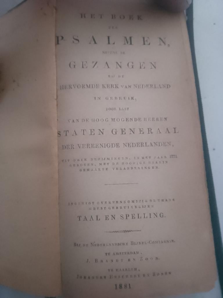 Het Boek der Psalmen en Gezangen - 1881, Ophalen of Verzenden, Staten Generaal der Vereenigde Nederlanden