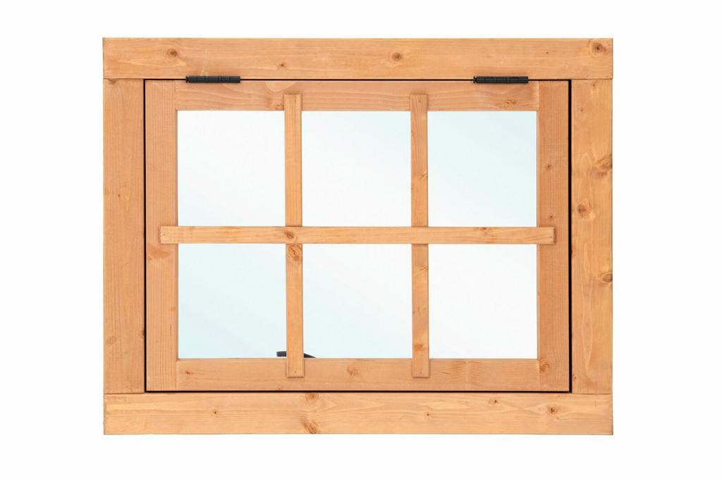 Douglas uitzetraam 70x90 incl glas, Doe-het-zelf en Verbouw, Glas en Ramen, Ophalen of Verzenden, Zo goed als nieuw, 80 tot 120 cm