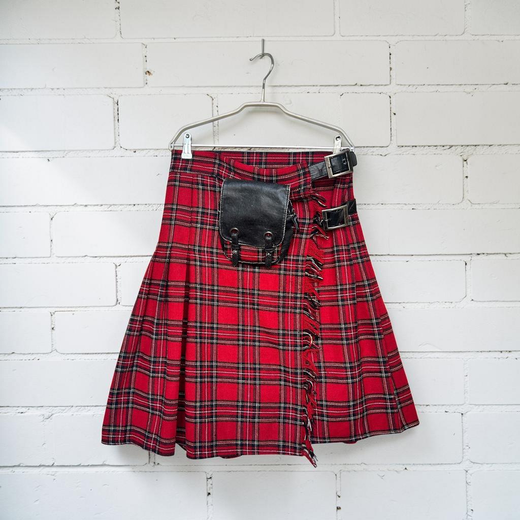 Queen of Darkness Rok Maat 34 (L) Rood Schotse Ruit Kilt, Qd, Maat 42/44 (L), Knielengte, Qd