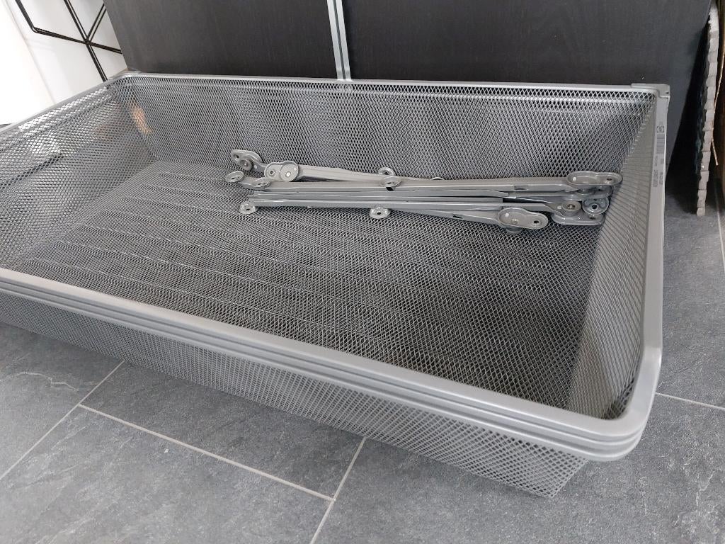 3 Ikea Komplement fijndraadmanden 100 x 58 donkergrijs, Ophalen, Zo goed als nieuw
