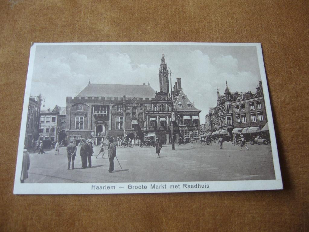 HAARLEM  =  GROOTE MARKT MET RAADHUIS   1935, Ophalen of Verzenden, 1920 tot 1940, Gelopen, Noord-Holland