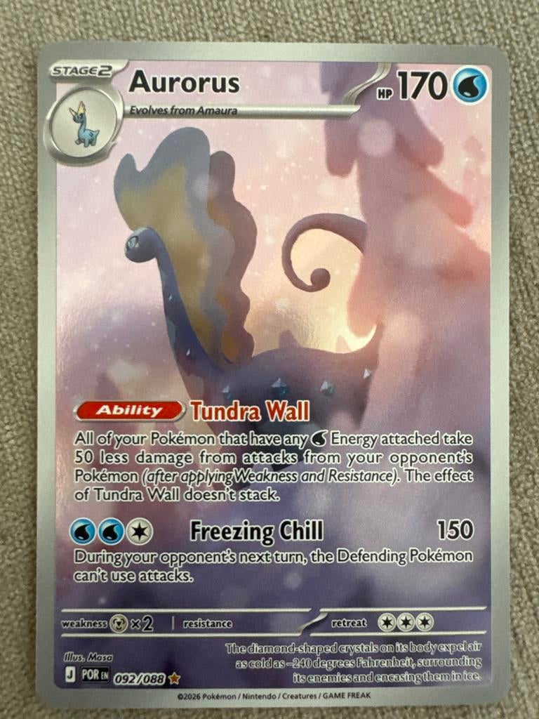 Pokémon kaart Aurorus 092/088, Ophalen of Verzenden, Nieuw, Losse kaart, Foil