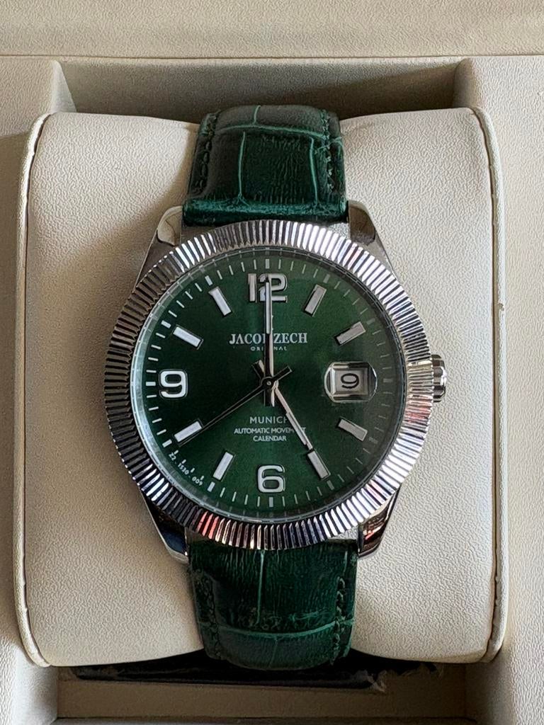 JACOB ZECH Munich Z2.1530.009 Automaat horloge, Overige merken, Leer, Staal, Polshorloge
