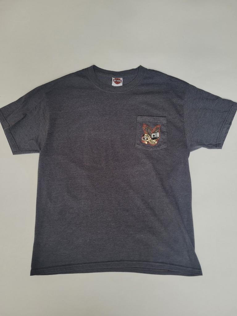 Harley Davidson T-shirt met logo - Maat L, Kleding | Heren, T-shirts, Maat 52/54 (L), Ophalen of Verzenden, Harley Davidson, Grijs