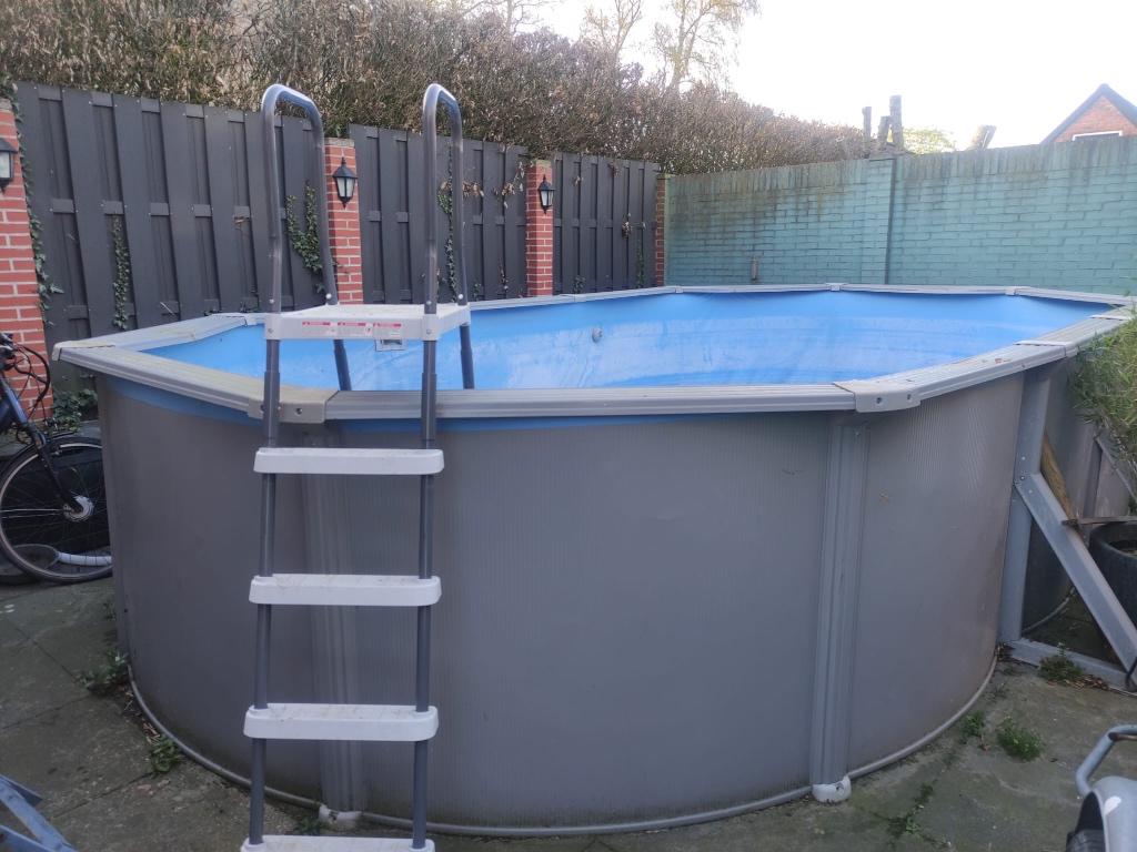 Slaalwand zwembad, Gebruikt, 300 cm of meer, Ovaal, Ophalen