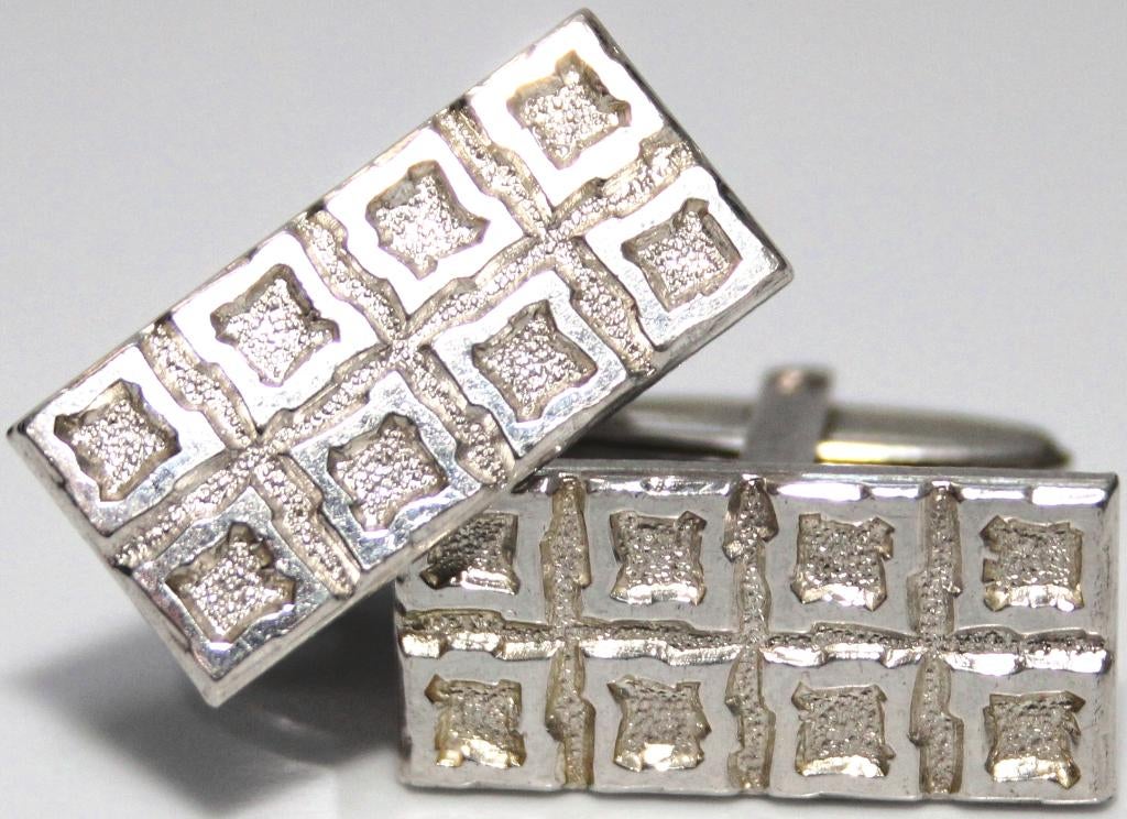 Schitterende Retro Massief Zilveren Manchetknopen, Ophalen of Verzenden, Zo goed als nieuw, Zilver