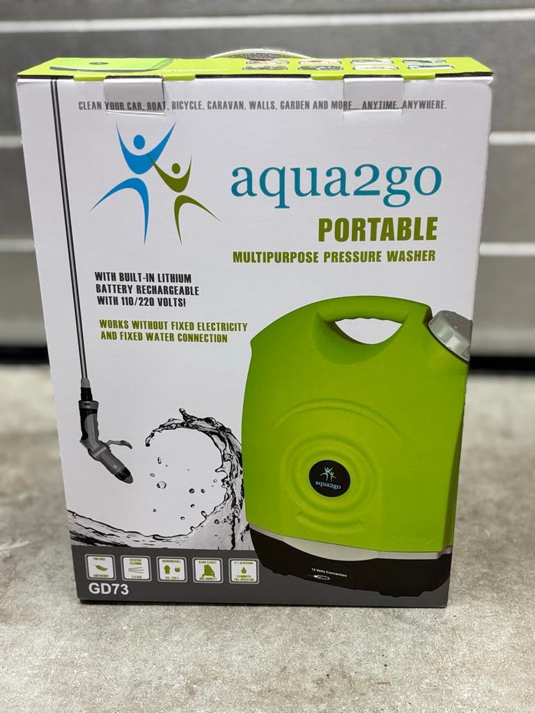 Aqua2go GD73 Mobiele Hogedrukreiniger - Nieuw in Doos, Ophalen of Verzenden, Nieuw, Accu, Met regelbare waterdruk