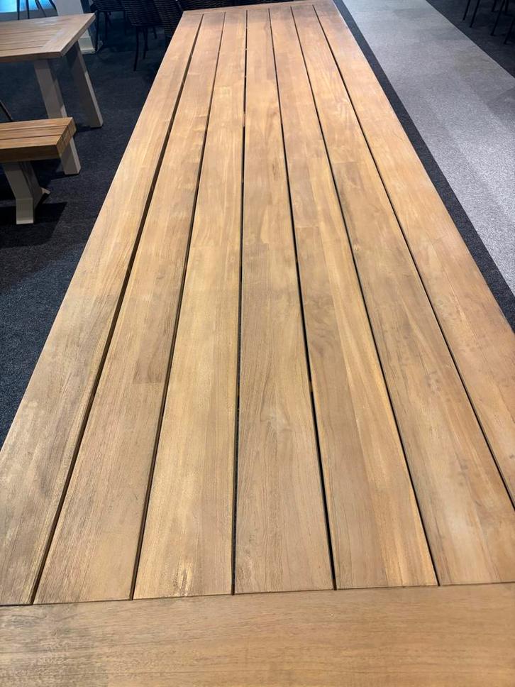 Robuuste Teakhouten Tafel voor 4 Personen, Huis en Inrichting, Tafels | Eettafels, Gebruikt, 50 tot 100 cm, 100 tot 150 cm, Vier personen