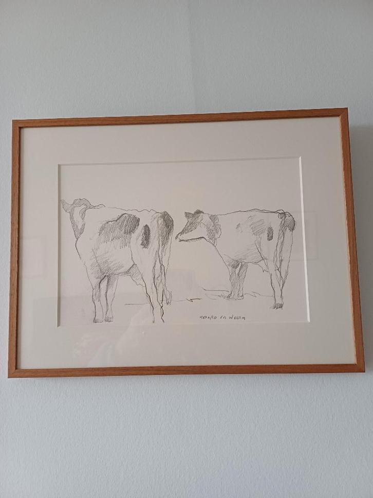 Gerard van de Weerd tekening Unica, Antiek en Kunst, Kunst | Schilderijen | Modern, Ophalen of Verzenden