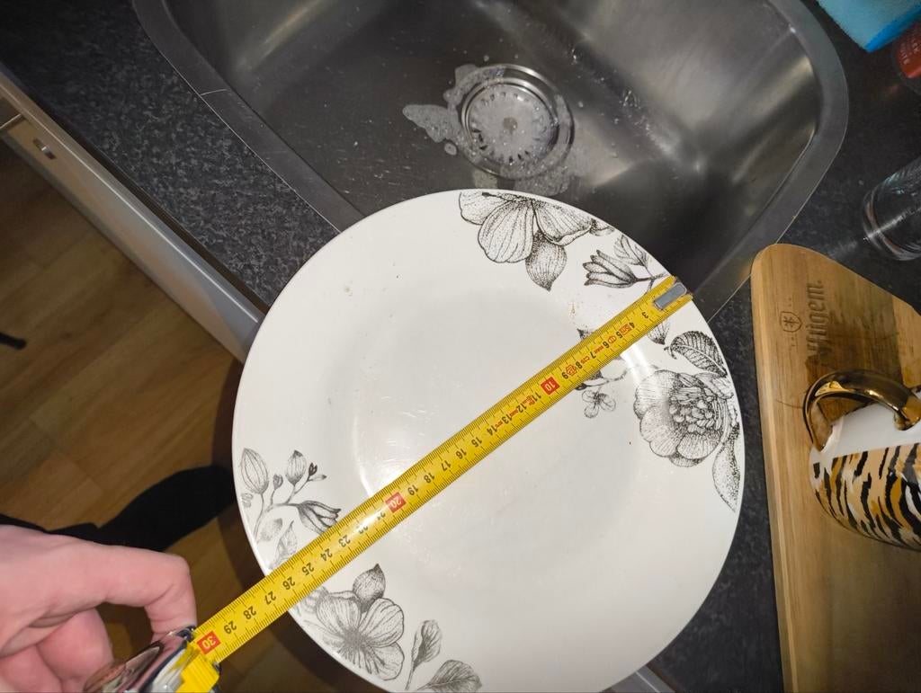 4x  borden met bloemmotief - 27 cm, Ophalen, Zo goed als nieuw, Overige stijlen, Overige typen