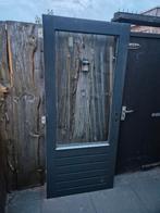 Hardhouten buitendeur. 87.5x201.5cm. Dubbelglas., Ophalen, Gebruikt, 80 tot 100 cm, Buitendeur