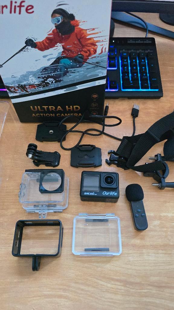 Action camera 4K, Audio, Tv en Foto, Fotocamera's Digitaal, Zo goed als nieuw, Compact, Overige Merken, Minder dan 4 keer, Ophalen of Verzenden