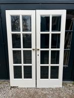 Set Franse binnendeuren massief hout - 8-ruits - 207 x 72 cm, 120 cm of meer, Binnendeur, Ophalen of Verzenden, Zo goed als nieuw