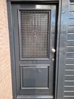 Mooie houten voordeur met raam, Ophalen, Gebruikt, Buitendeur, 200 tot 215 cm