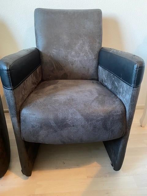 eetkamerstoelen 4 stuks met wieltjes, Ophalen, Gebruikt, Grijs, Stof