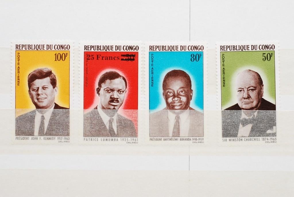 John F. Kennedy / Winston Churchill postzegels - Congo 1965, Postzegels en Munten, Postzegels | Amerika, Verzenden, Postfris, Noord-Amerika
