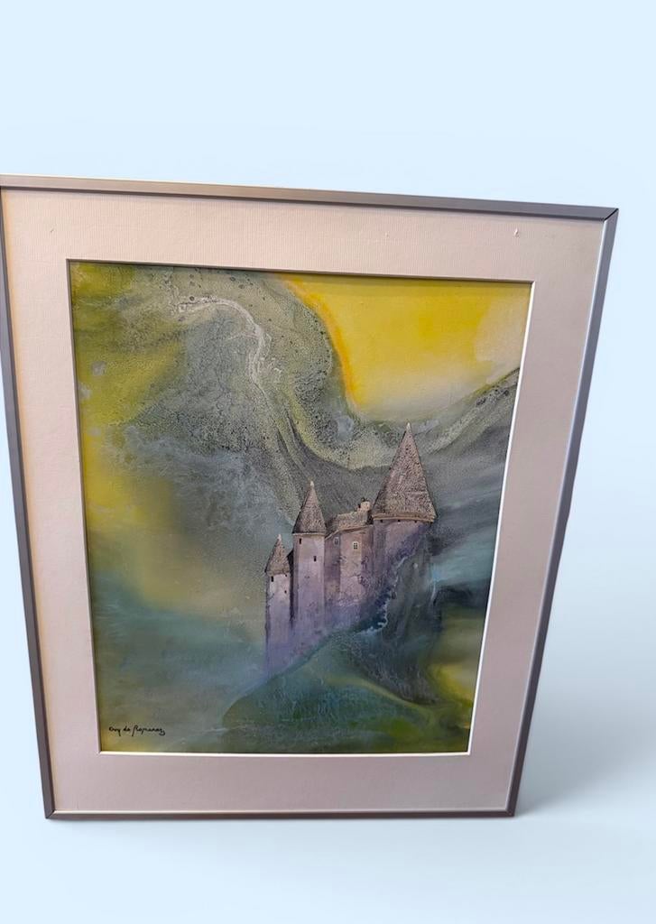 Schilderij met kasteel Guy de Romanaz, Antiek en Kunst, Ophalen of Verzenden