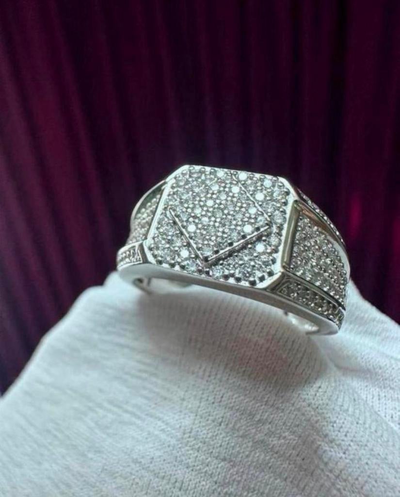 Prachtige zilveren ringen sprankelend Moissanite, Heer, Nieuw, Ophalen of Verzenden, Met edelsteen