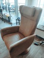 Prominente Relaxfauteuil Cognac Leer (2 beschikbaar), Huis en Inrichting, Fauteuils, Ophalen, Gebruikt, Modern, Comfort, 75 tot 100 cm