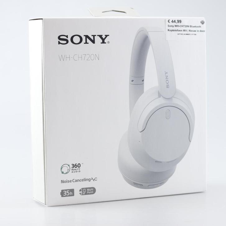 Sony WH-CH720N Bluetooth Koptelefoon Wit | Nieuw in doos, Audio, Tv en Foto, Koptelefoons, Zo goed als nieuw