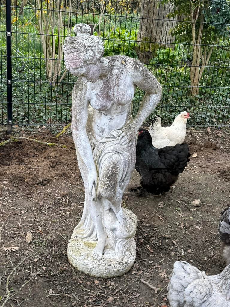 Tuinbeeld vrouw, Tuin en Terras, Ophalen, Gebruikt, Steen