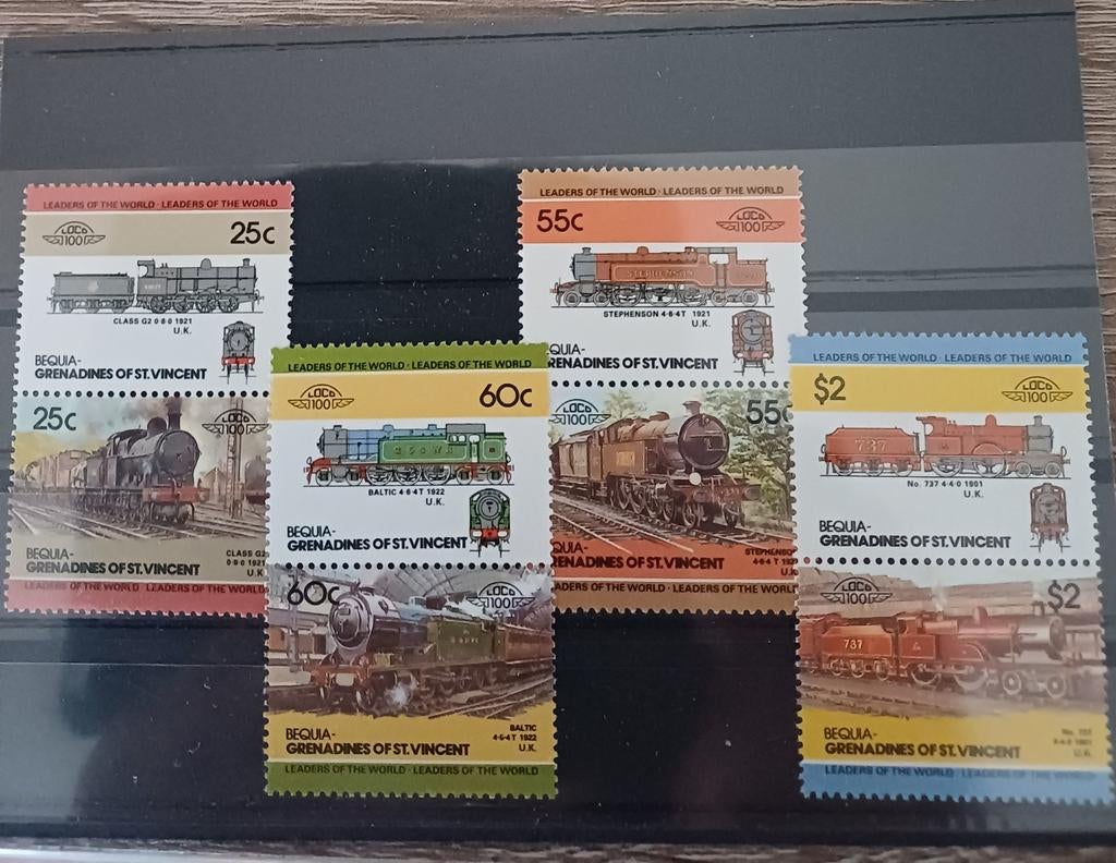 TREINEN serie postfris + 2 x blok gestempeld, Ophalen of Verzenden, Treinen