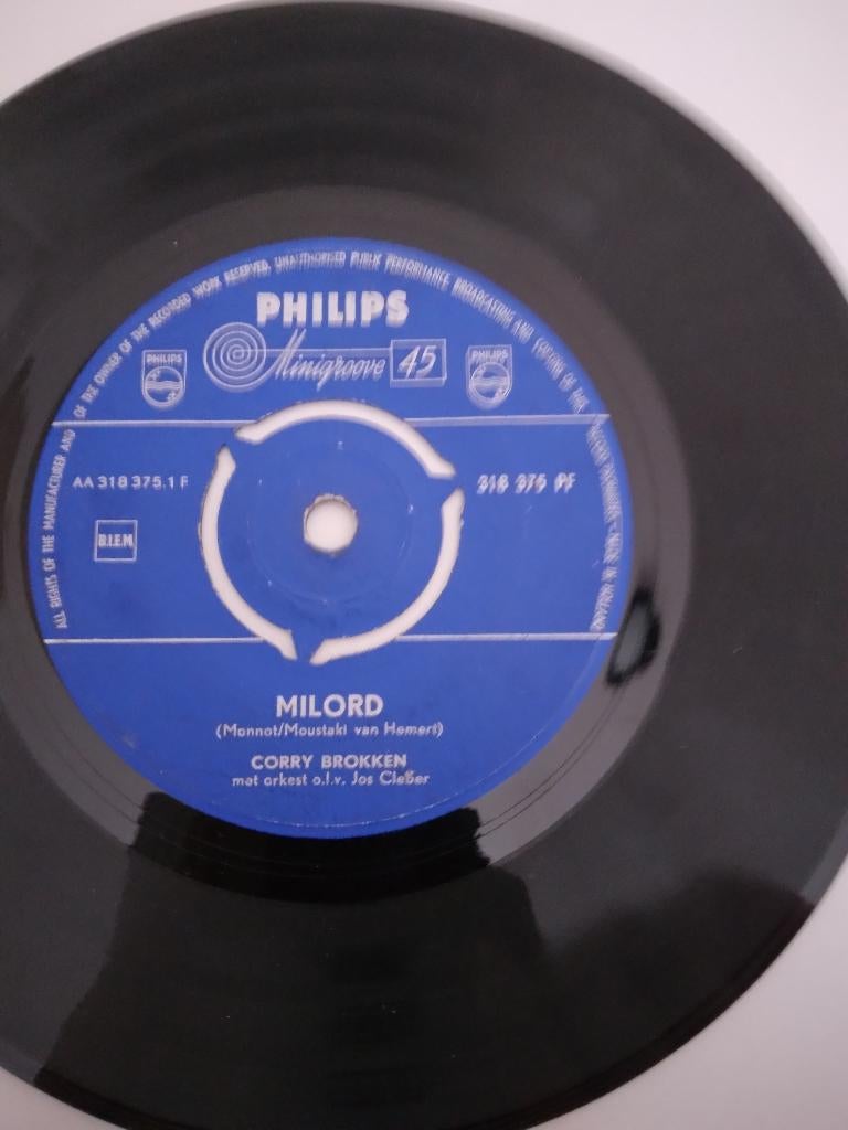 single Corry Brokken titel Milord en Mustapha, 7 inch, Single, Ophalen of Verzenden, Zo goed als nieuw