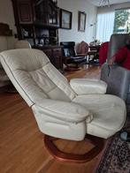 Comfortabele beige leren relaxfauteuil - Profijt Meubel, Ophalen of Verzenden