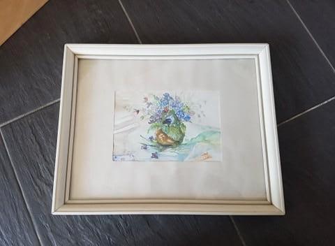 aquarel schilderij met lijst 30x37 handgemaakt, Ophalen of Verzenden