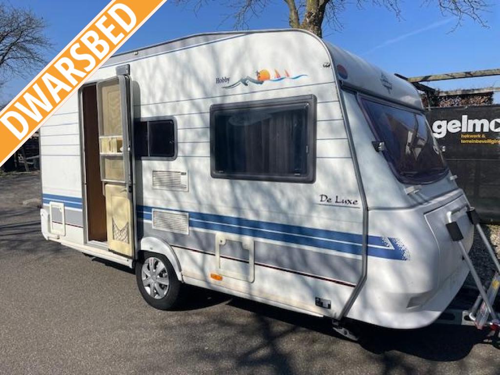 Hobby De Luxe 400 SB '98; vastbed treinzit tent; zeer netjes, Caravans en Kamperen, Hobby, Bedrijf, Treinzit, 750 - 1000 kg
