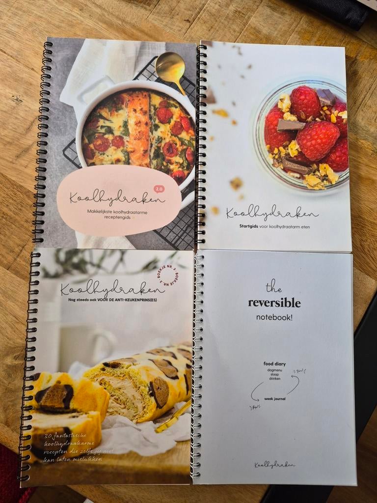 Koolhydraken kookboeken en notitieboek, Ophalen of Verzenden, Zo goed als nieuw