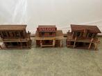 3 houten cowboy western huisjes, Ophalen of Verzenden, Gebruikt