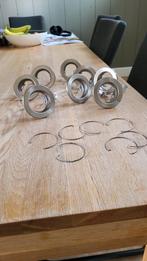 Set van 8 Inbouwspots - Geborsteld Metaal, Huis en Inrichting, Lampen | Spots, Gebruikt, Metaal of Aluminium, Modern, Strak, Ophalen of Verzenden